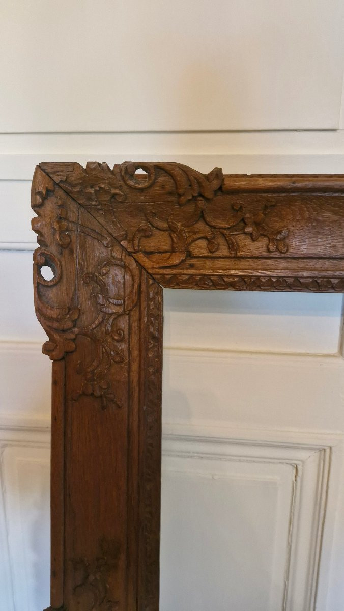 Antique Natural Wood Frame From The 18th Century -photo-2