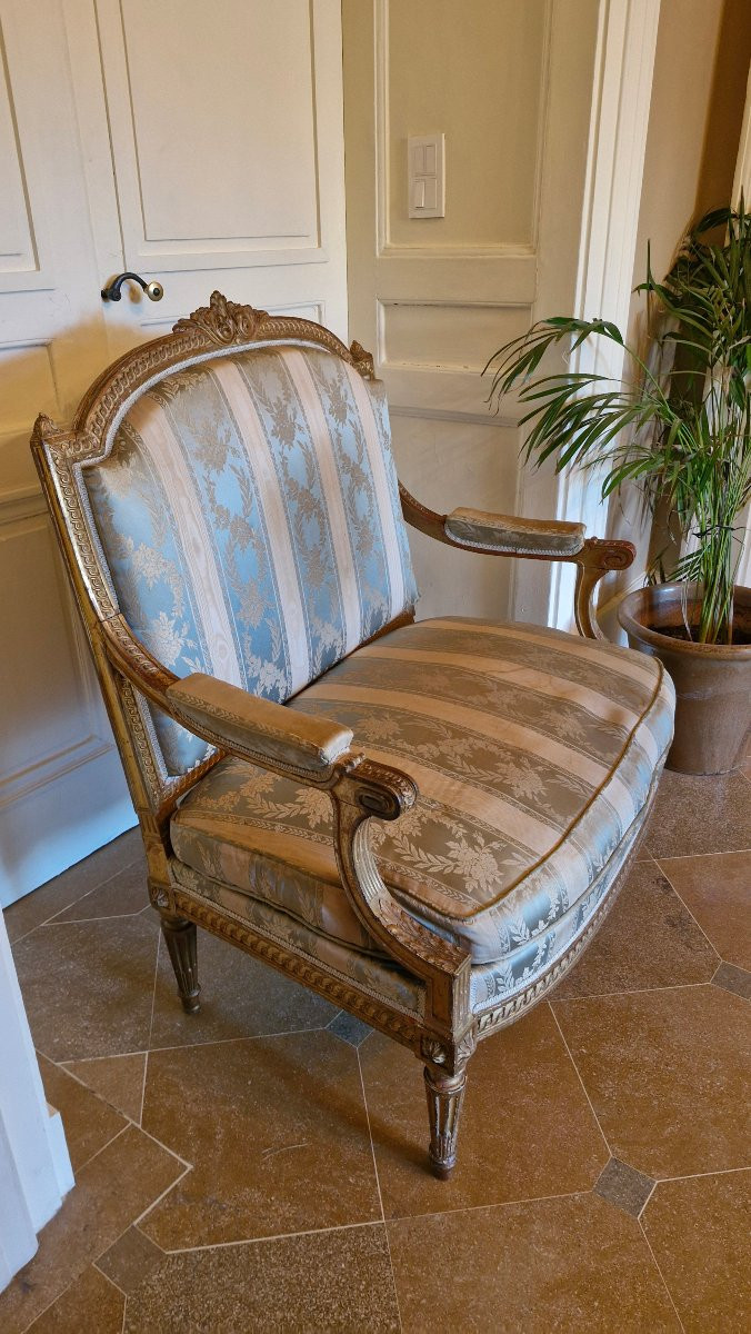 Marquise En Bois Doré Style Louis XVI-photo-2