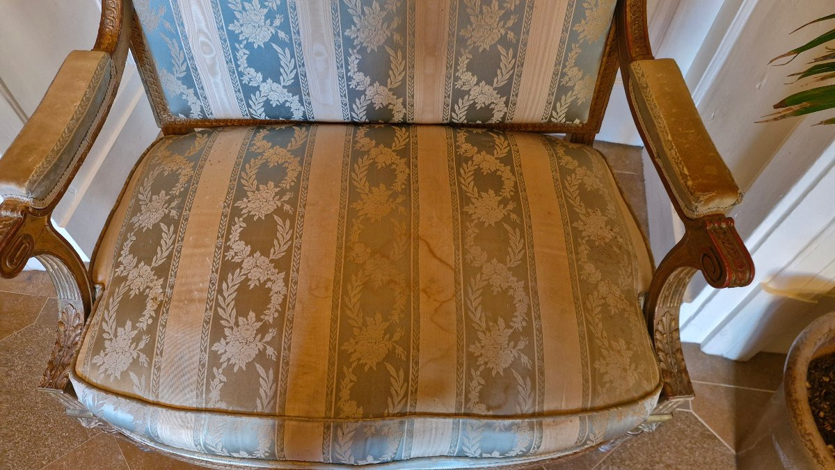 Marquise En Bois Doré Style Louis XVI-photo-4