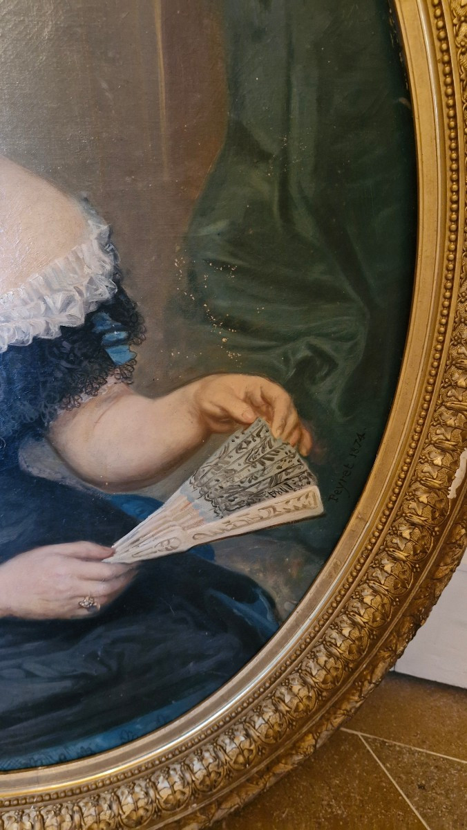 Huile Sur Toile Portrait De Femme-photo-1