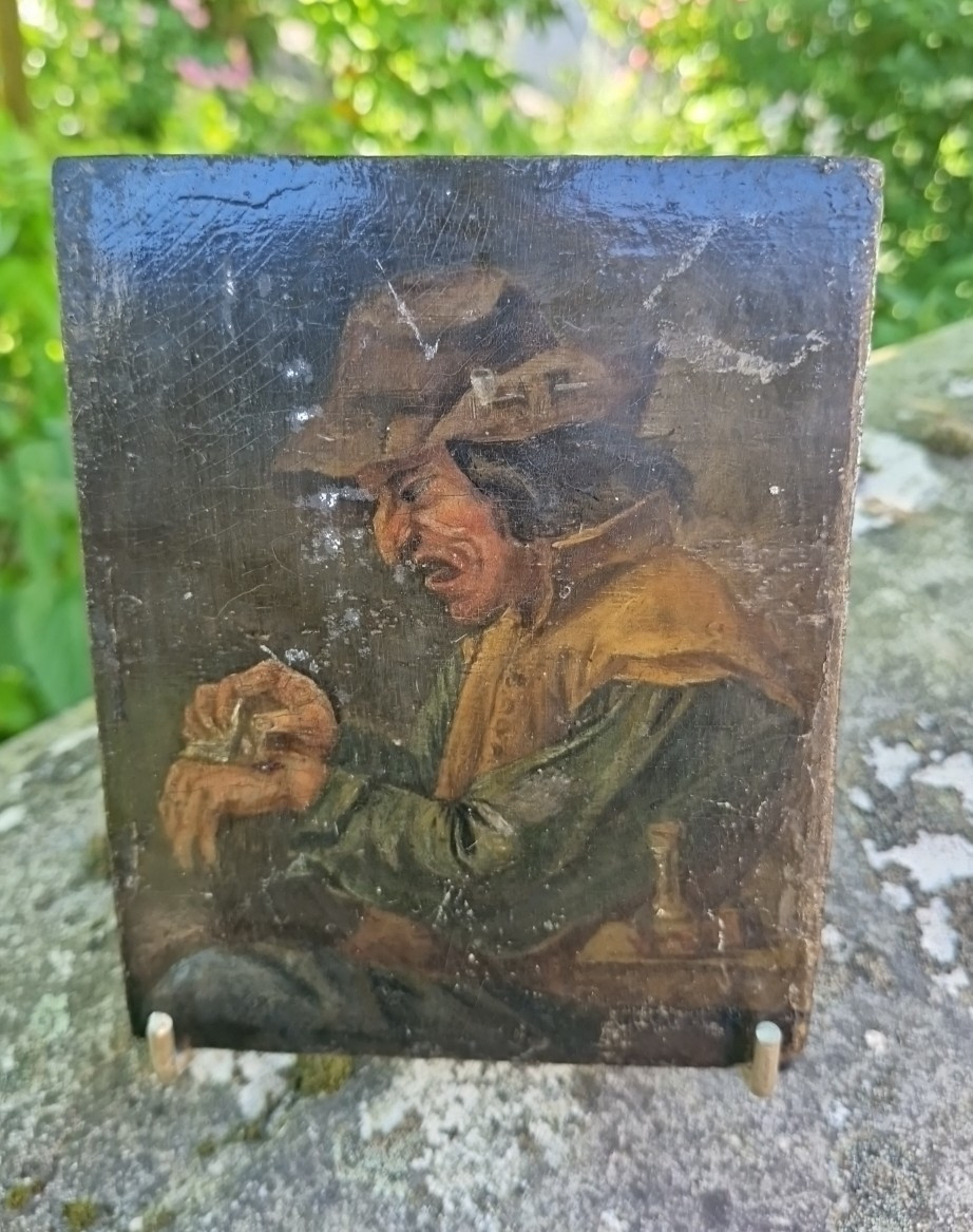 Miniature huile sur panneau, école hollandaise