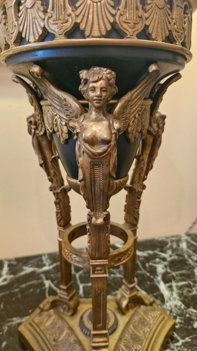 Empire Style Bronze Oil Lamp-photo-3