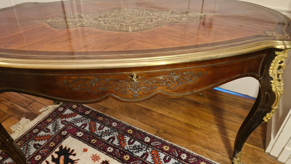 Napoleon III Marquetry Center Table-photo-2