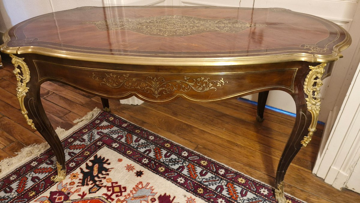 Napoleon III Marquetry Center Table-photo-6