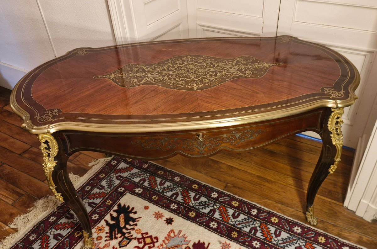 Napoleon III Marquetry Center Table