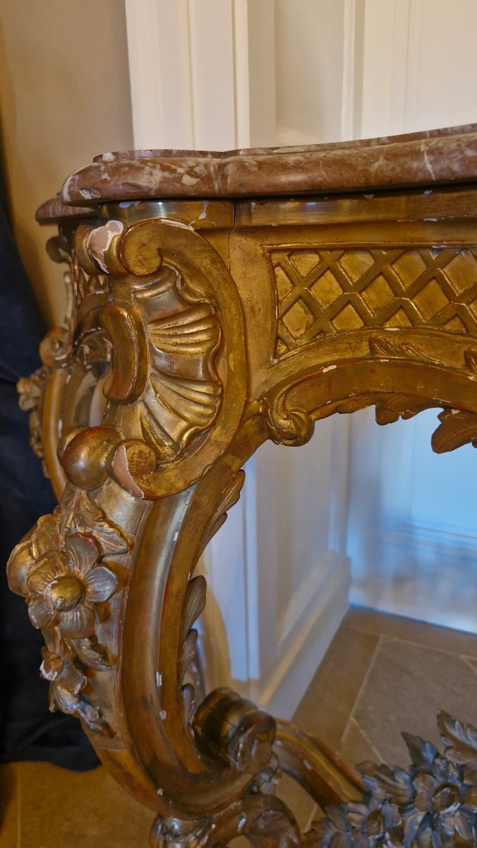 Napoleon III Gilded Wood Console-photo-1