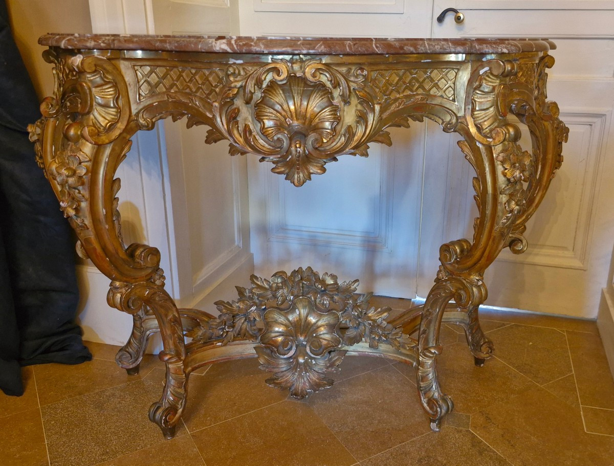 Napoleon III Gilded Wood Console