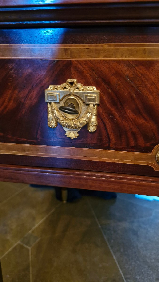 Louis XVI Napoleon III Style Flat Desk-photo-3