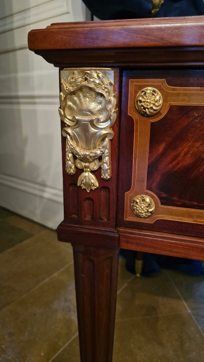 Louis XVI Napoleon III Style Flat Desk-photo-4