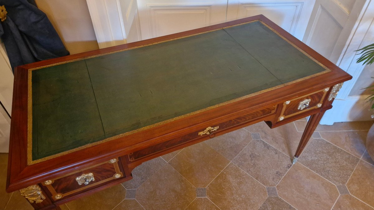 Louis XVI Napoleon III Style Flat Desk-photo-2