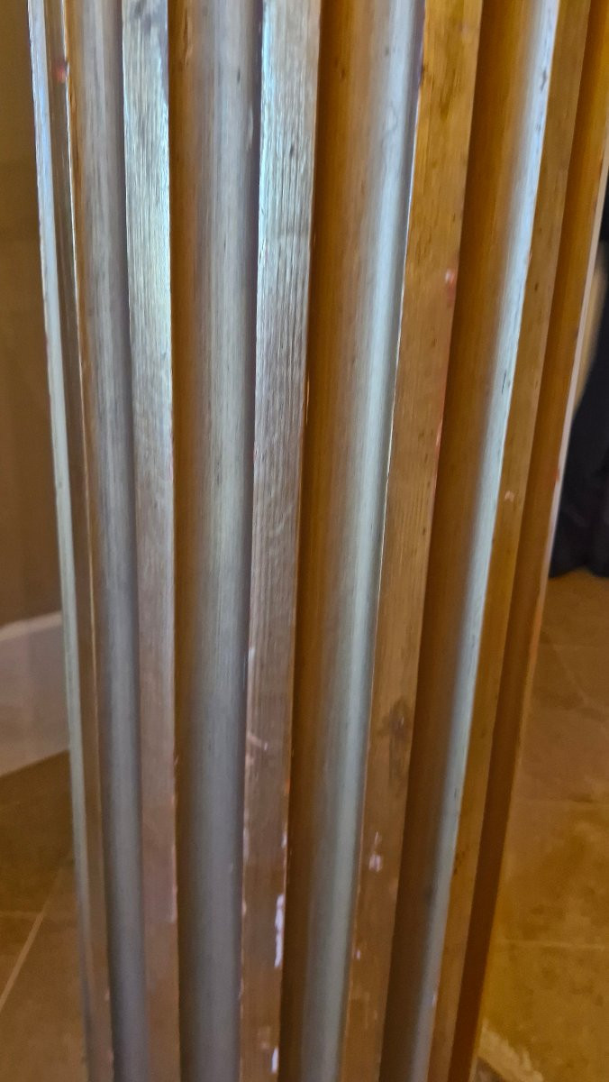 Napoleon III Louis XVI Style Gilded Wooden Column-photo-4
