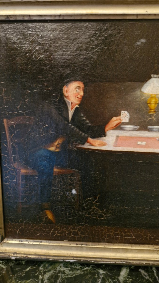 Huile sur toile joueurs de cartes-photo-2