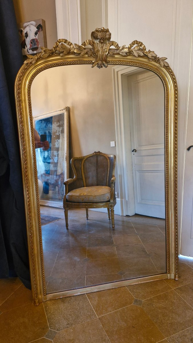 Miroir en bois Doré Napoléon III-photo-2