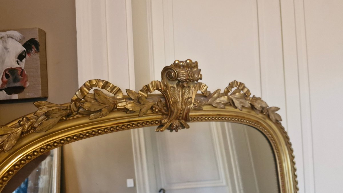 Miroir en bois Doré Napoléon III-photo-3
