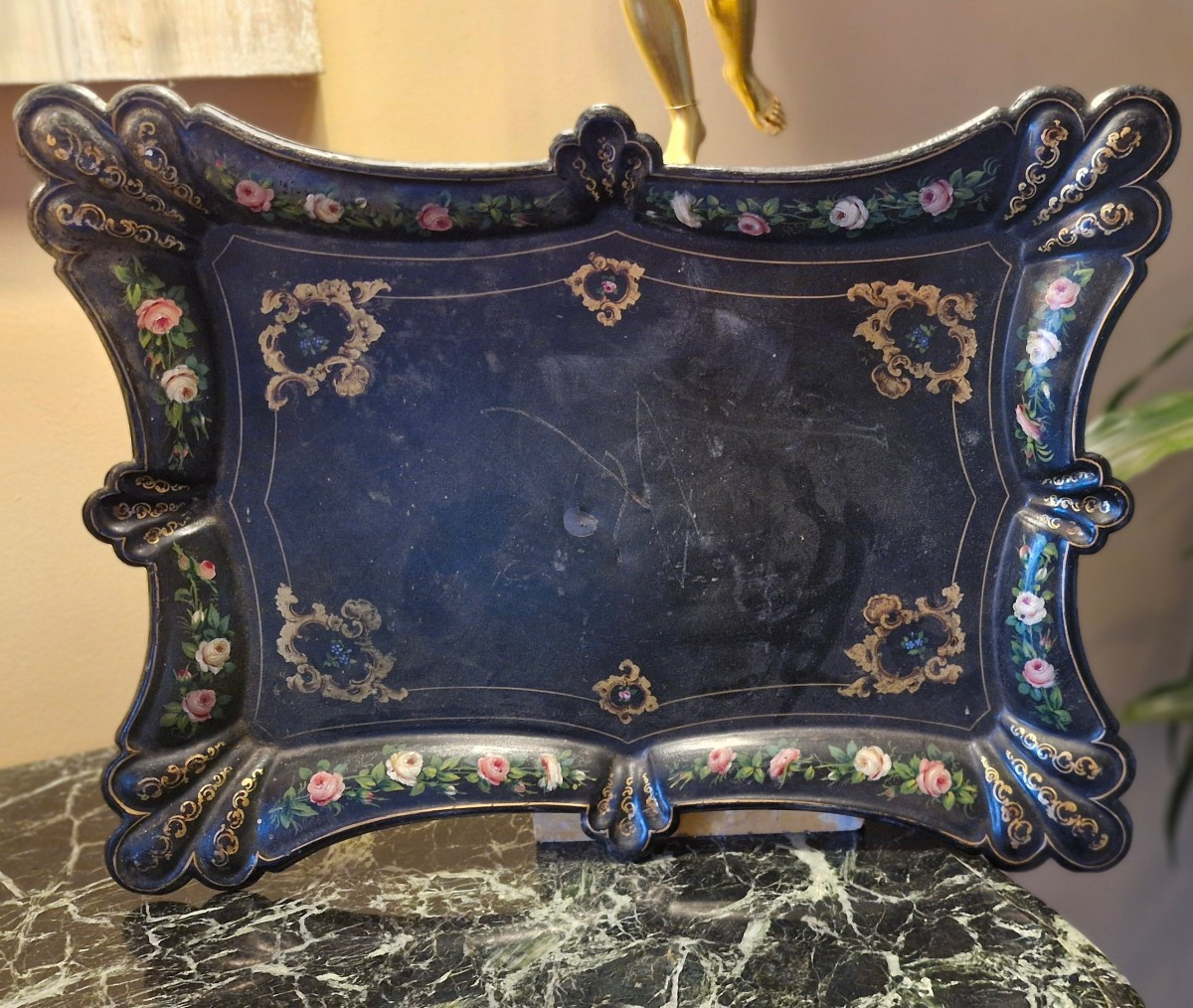 Plateau en tôle peinte Époque NAPOLÉON III 