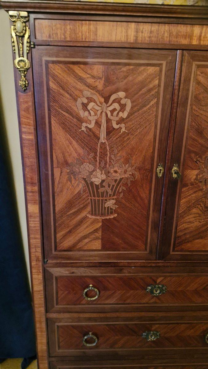 Louis XVI Style Marquetry Entryway Furniture-photo-4