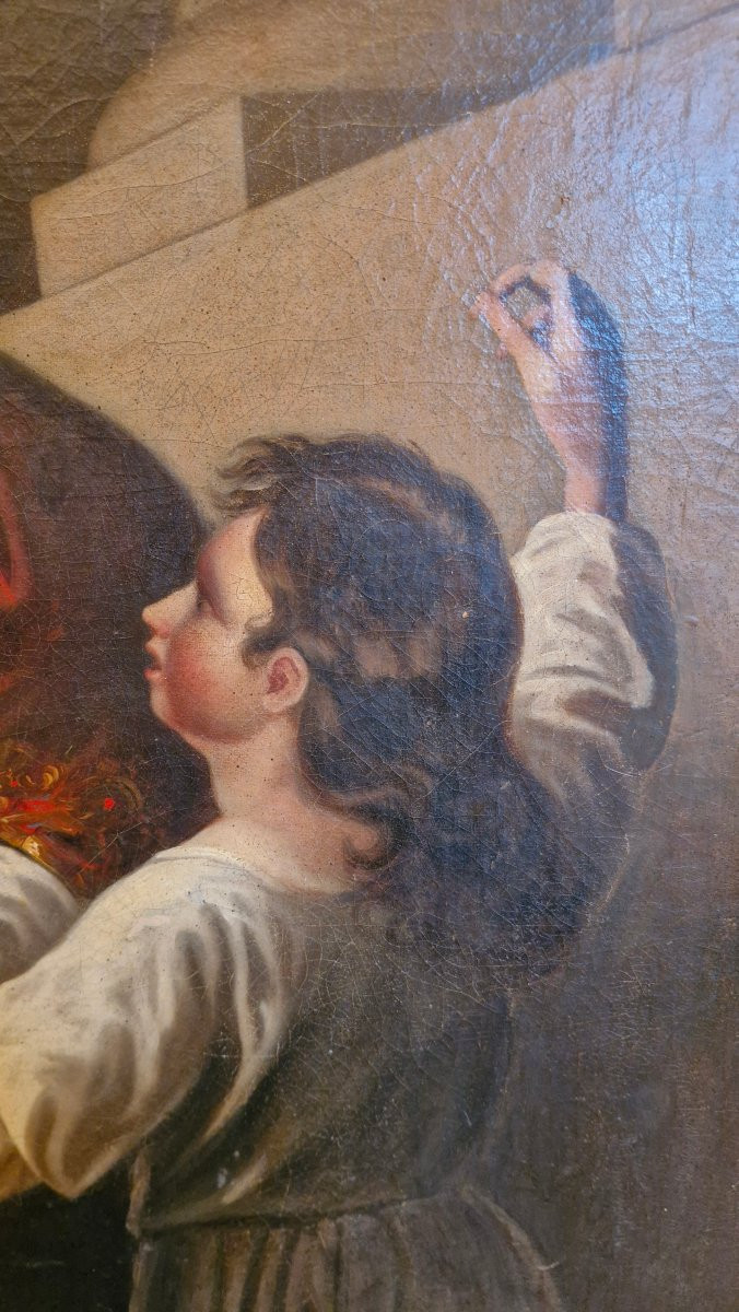 Peinture Huile Sur toile Religieuse XIX Ème S -photo-3