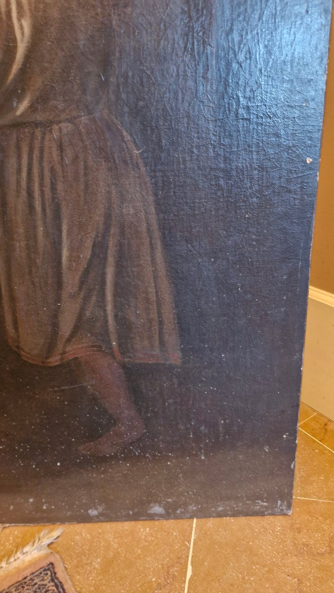 Peinture Huile Sur toile Religieuse XIX Ème S -photo-4