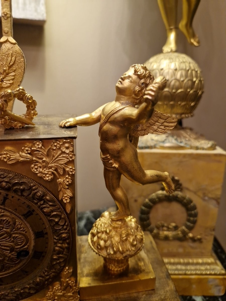 Gilt Bronze Clock, Empire Period-photo-4