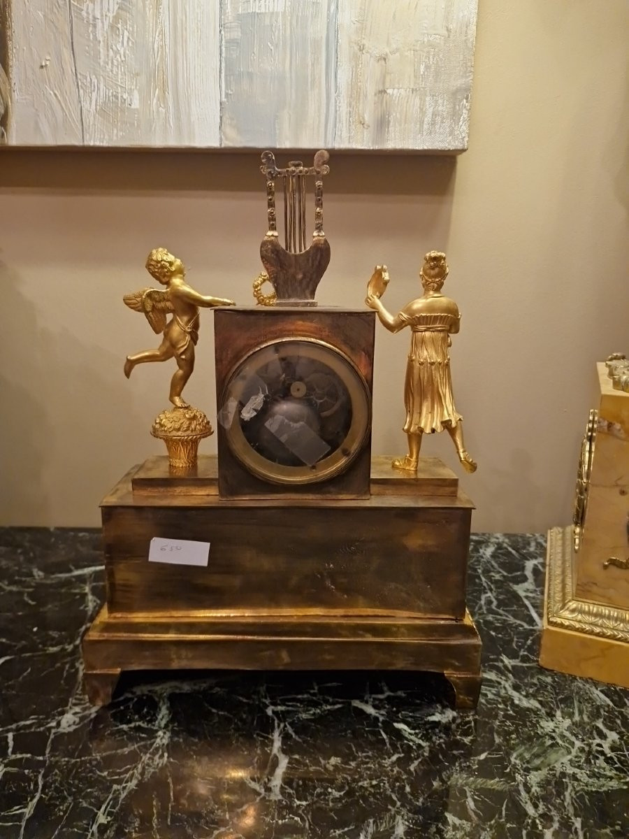 Gilt Bronze Clock, Empire Period-photo-3