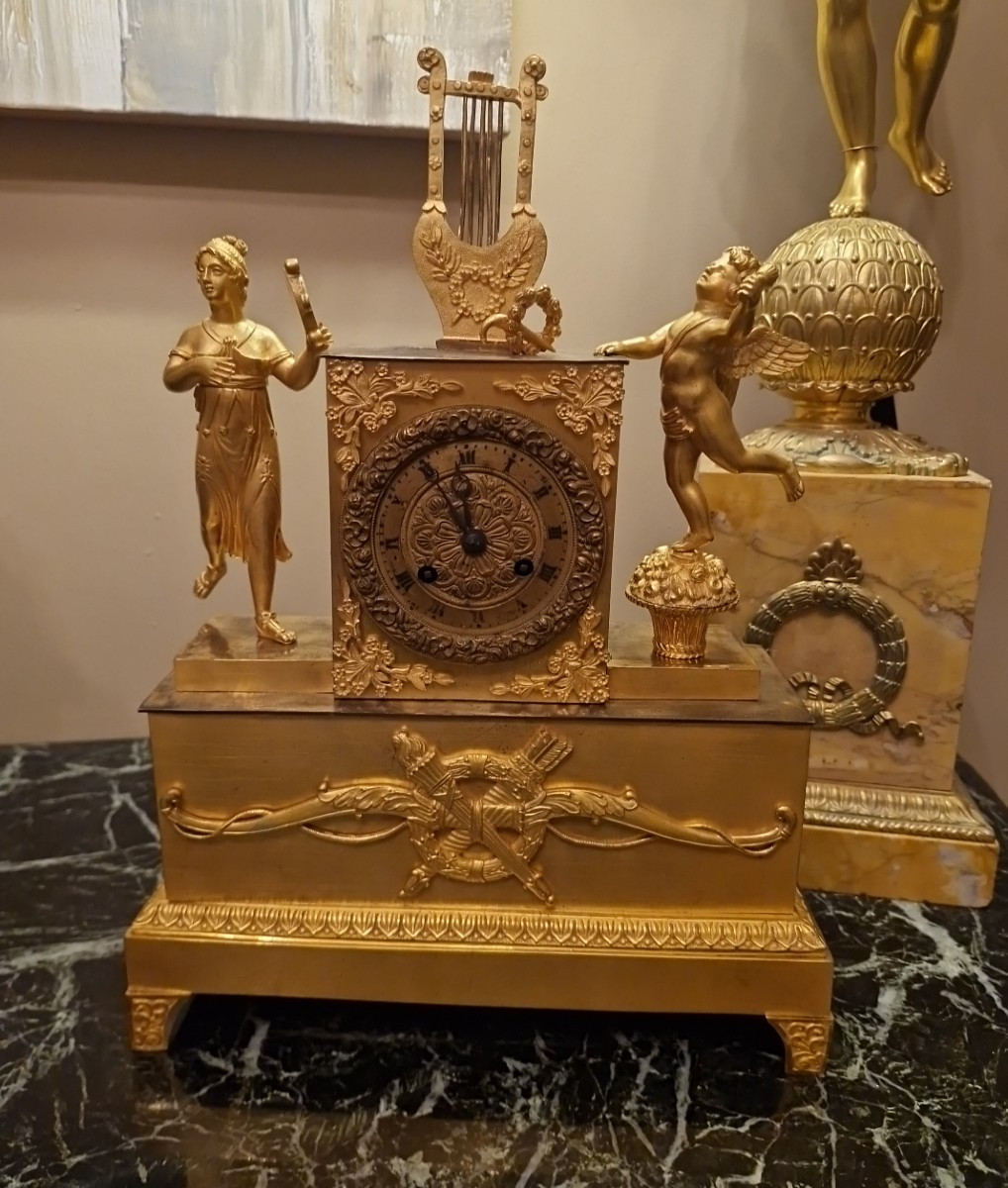 Gilt Bronze Clock, Empire Period