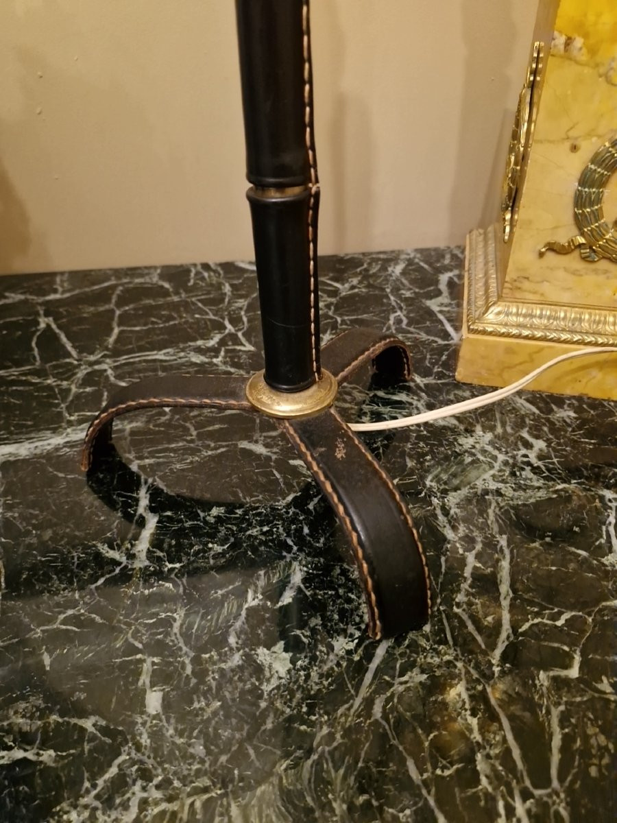 Lampe de salon en cuir de Jacques Adnet-photo-2