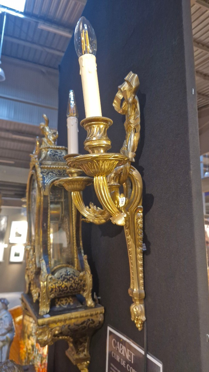 Pair Of Louis XVI Style Bronze Wall Sconces, Henri Vian-photo-1