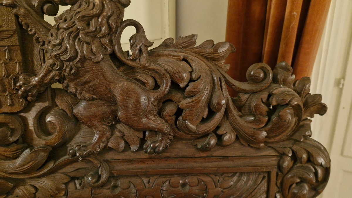 Henry II Mirror With Coat Of Arms Decoration -photo-2