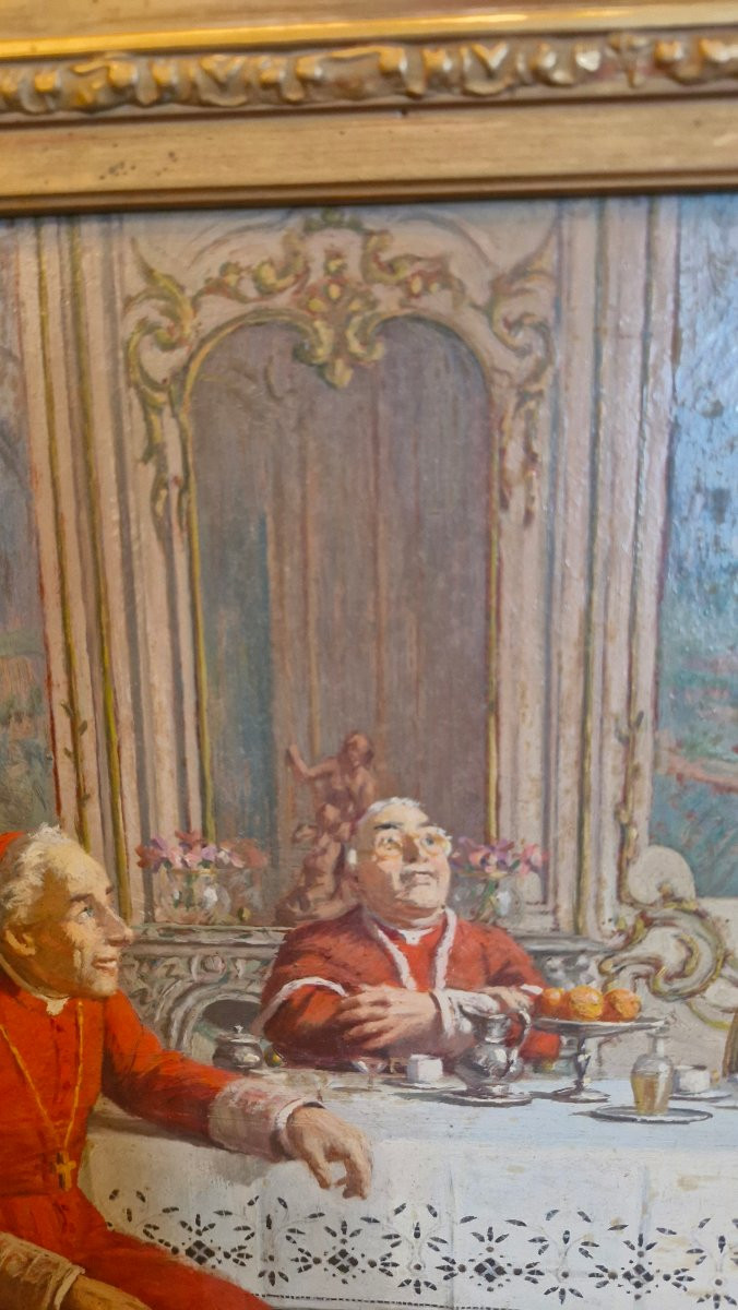 E. Barthelemy, Oil Painting Depicting A Card Trick-photo-6