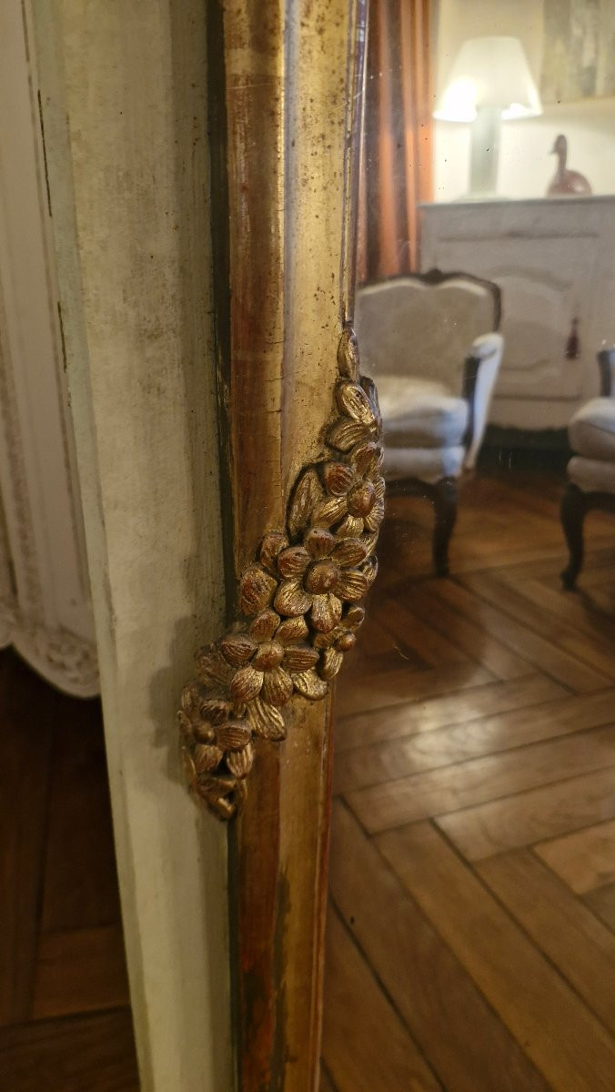 Wood-framed Mirror, 18th Century, Louis XV Period-photo-4