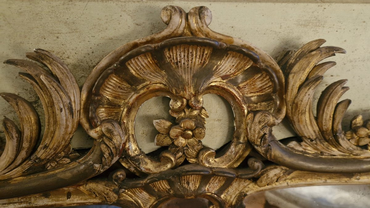 Wood-framed Mirror, 18th Century, Louis XV Period-photo-3