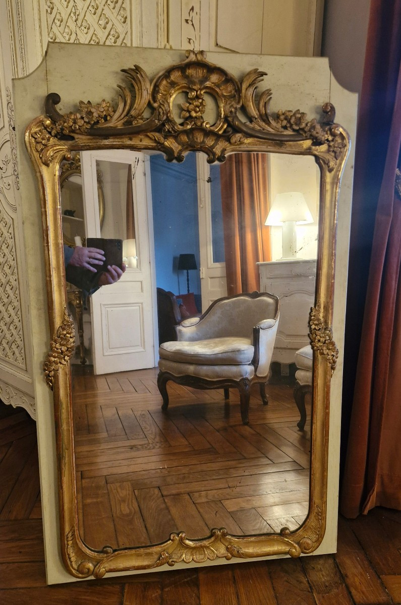 Wood-framed Mirror, 18th Century, Louis XV Period