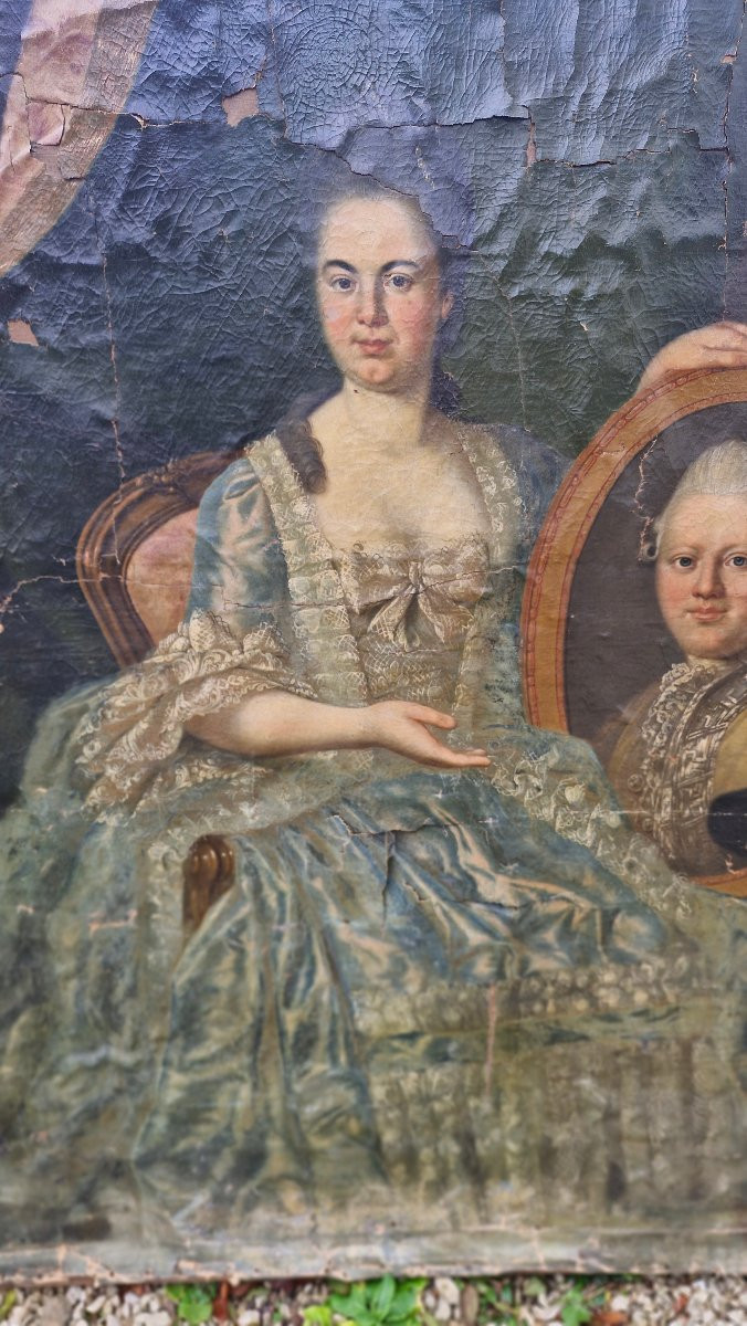 18th Century, Family Portrait, Oil On Canvas -photo-3