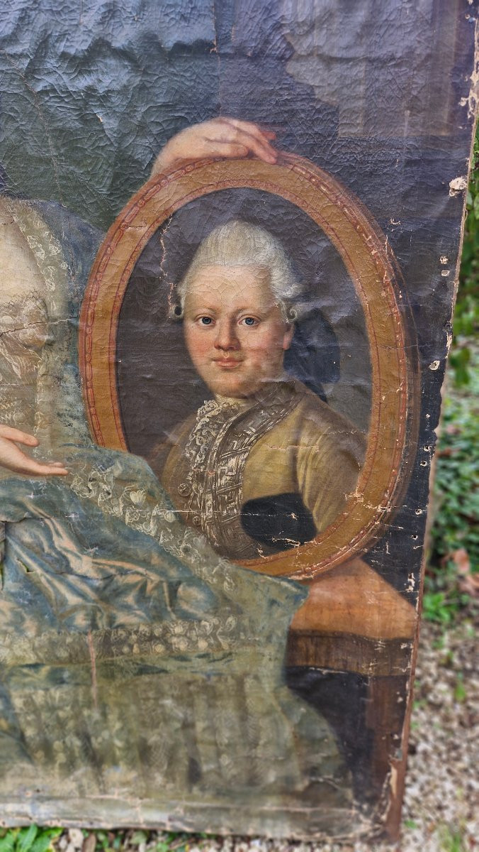 18th Century, Family Portrait, Oil On Canvas -photo-4