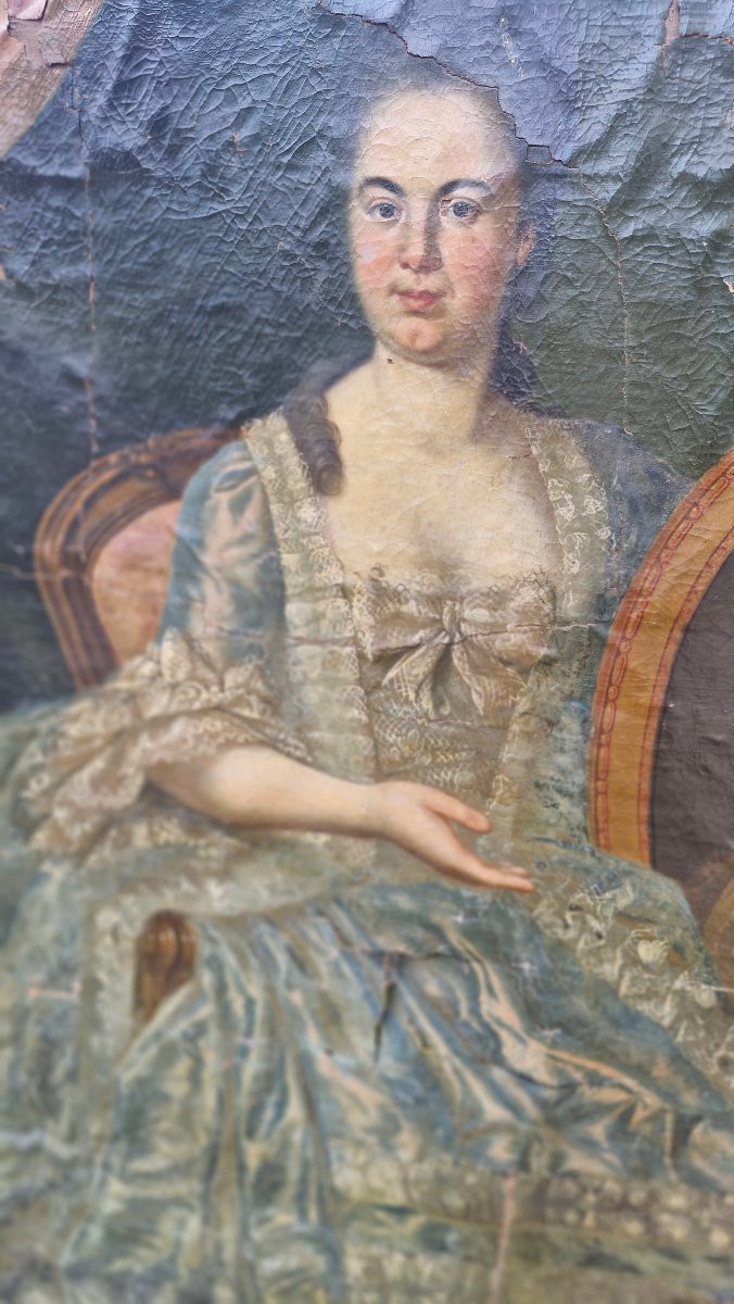 18th Century, Family Portrait, Oil On Canvas -photo-5