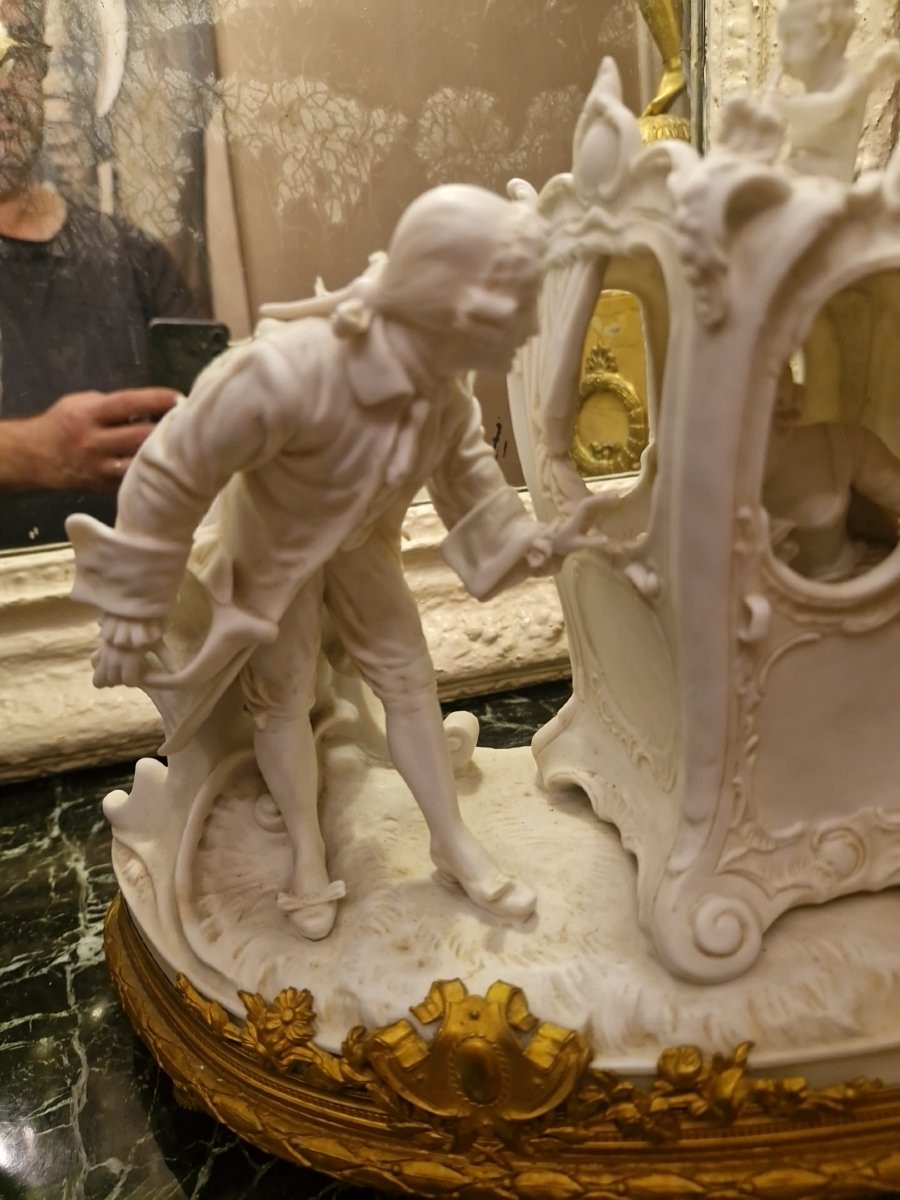 Biscuit Porcelain Group, Napoleon III Bronze Mount-photo-3