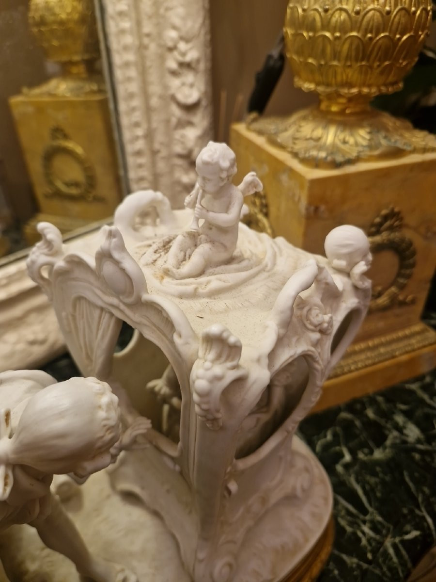 Biscuit Porcelain Group, Napoleon III Bronze Mount-photo-4