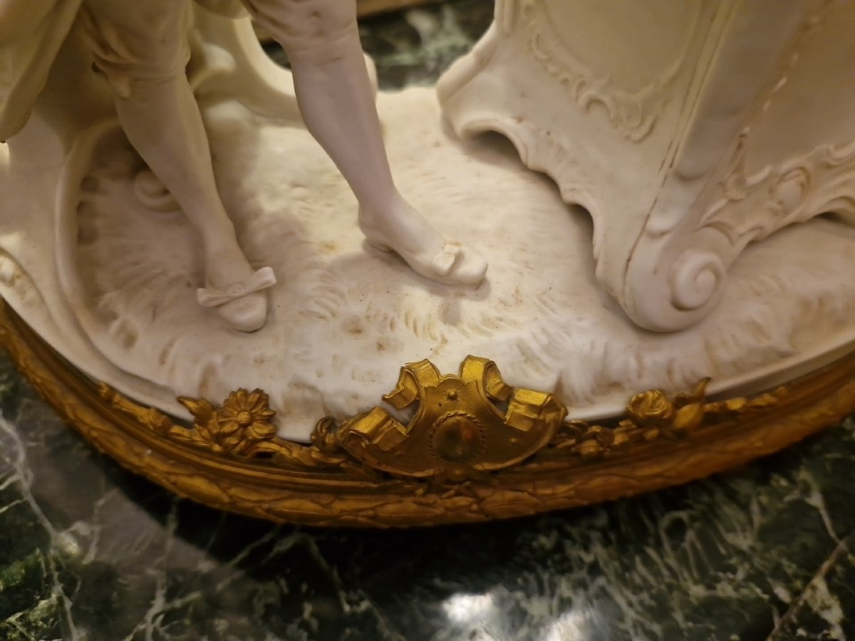 Biscuit Porcelain Group, Napoleon III Bronze Mount-photo-2