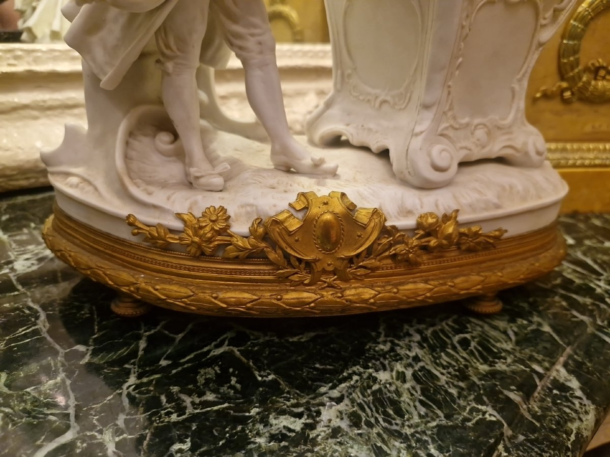 Biscuit Porcelain Group, Napoleon III Bronze Mount-photo-3