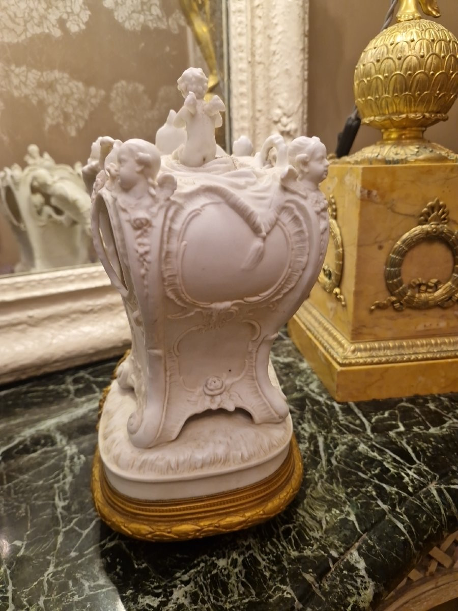 Biscuit Porcelain Group, Napoleon III Bronze Mount-photo-4