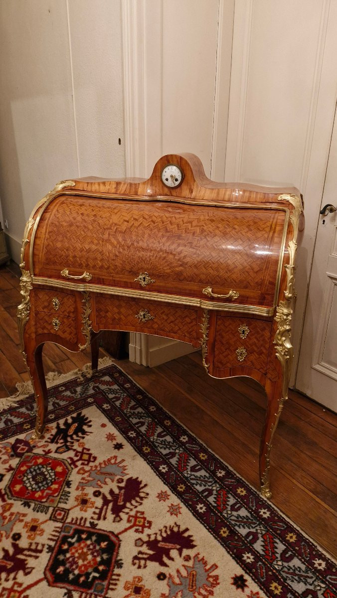 Cylinder Desk Clock, Napoleon III Era -photo-1