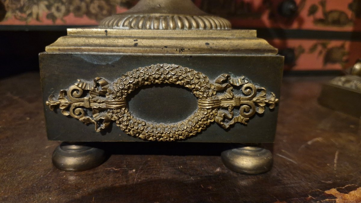 Horloge amour et papillon en bronze époque Empire-photo-2