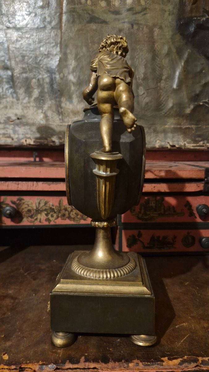 Horloge amour et papillon en bronze époque Empire-photo-4