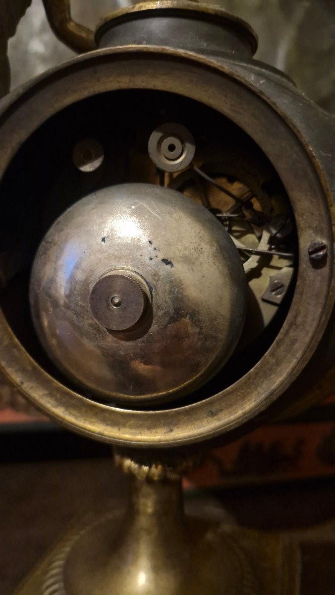 Horloge amour et papillon en bronze époque Empire-photo-7