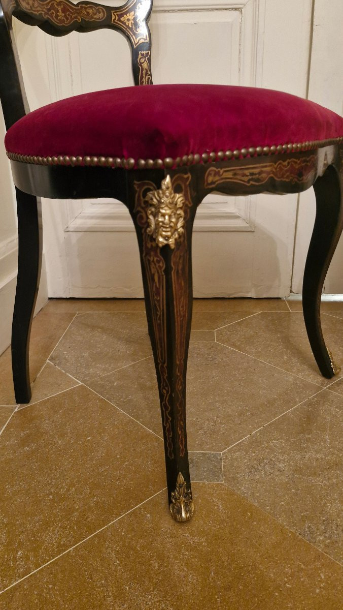 Pair Of Napoleon III Boulle Marquetry Chairs -photo-6