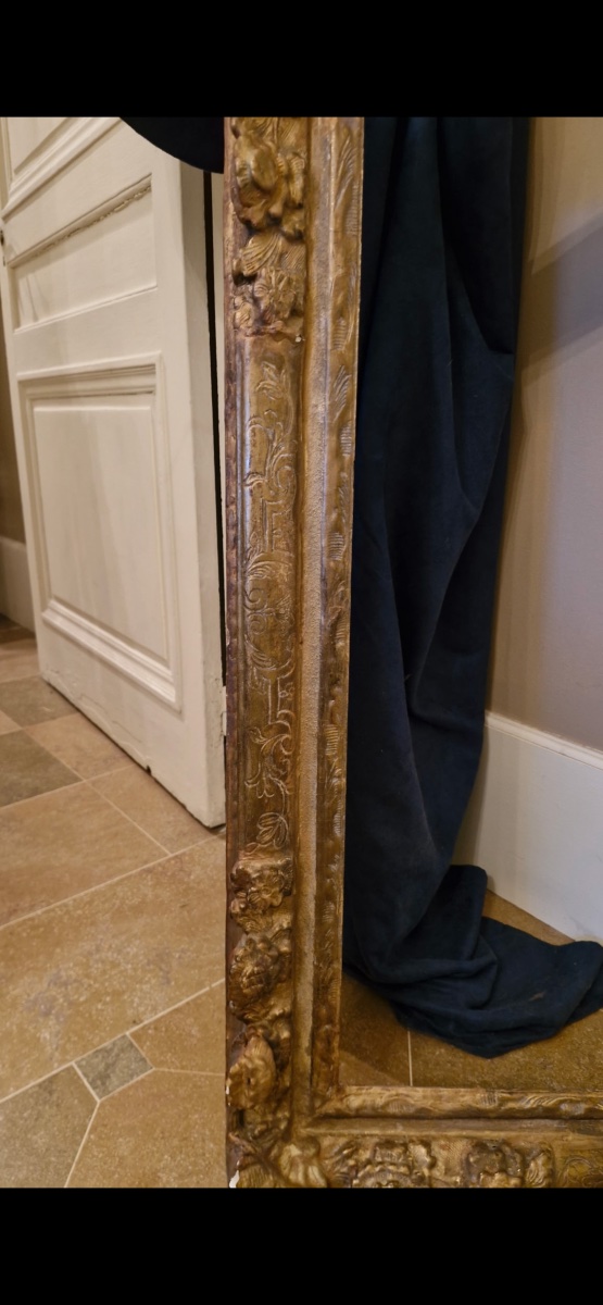 Large Louis XIV Carved Wooden Frame -photo-2