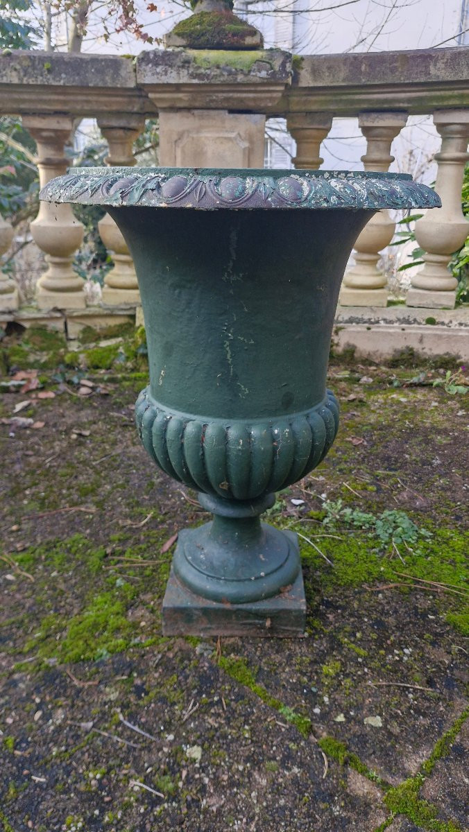 Paire de vases Medicis en fonte Époque XIX Ème S -photo-3