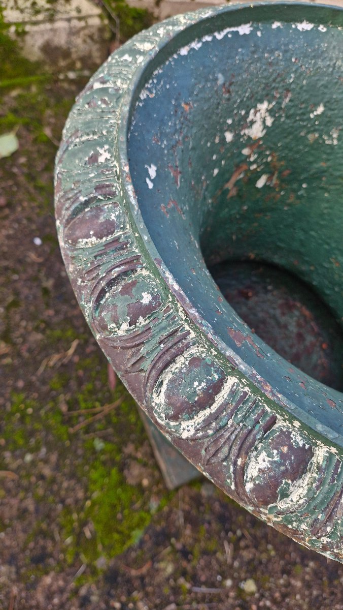 Paire de vases Medicis en fonte Époque XIX Ème S -photo-5