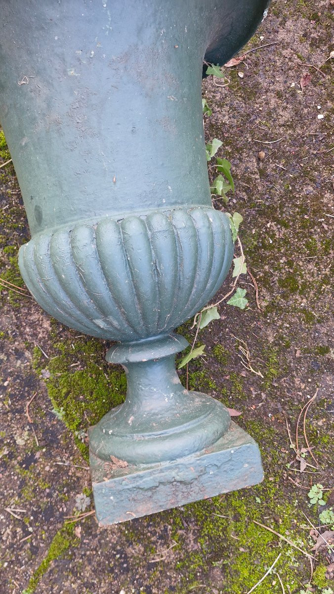 Paire de vases Medicis en fonte Époque XIX Ème S -photo-8