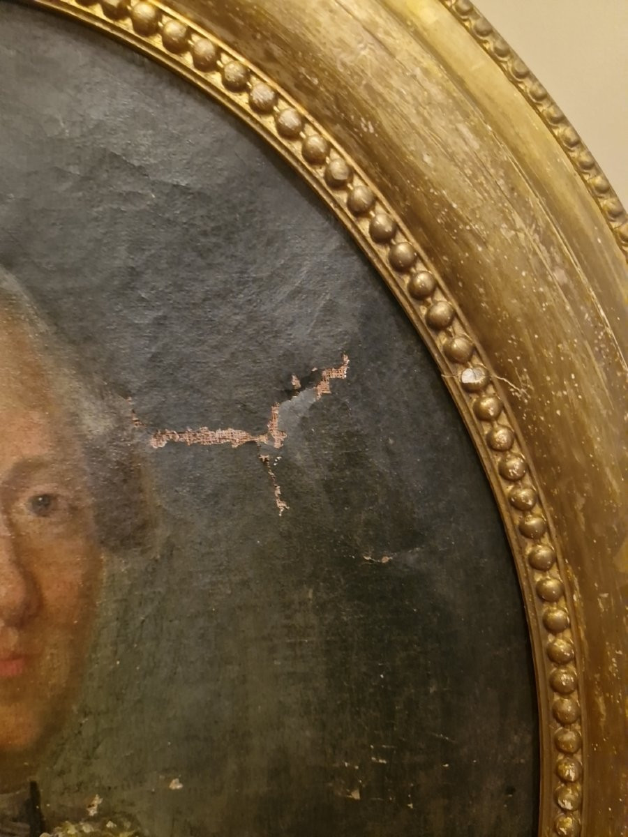 Portrait ovale du Baron de Clugny 18 Ème s-photo-1